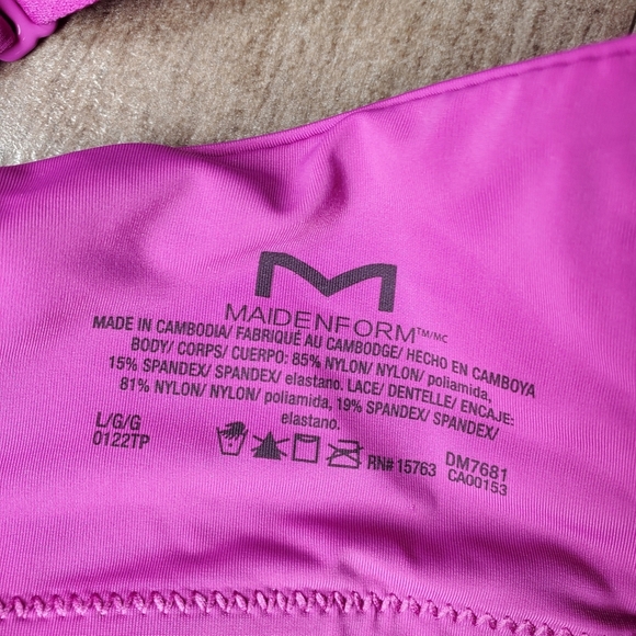 Maidenform Women's Semi Embellished Life Wire-Free Bra Size Large Razzleberry - Picture 7 of 16
